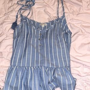 Blue and white striped shirt